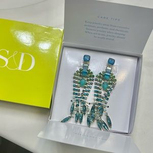 Stella and Dot Chandelier Earrings Blue/Multi